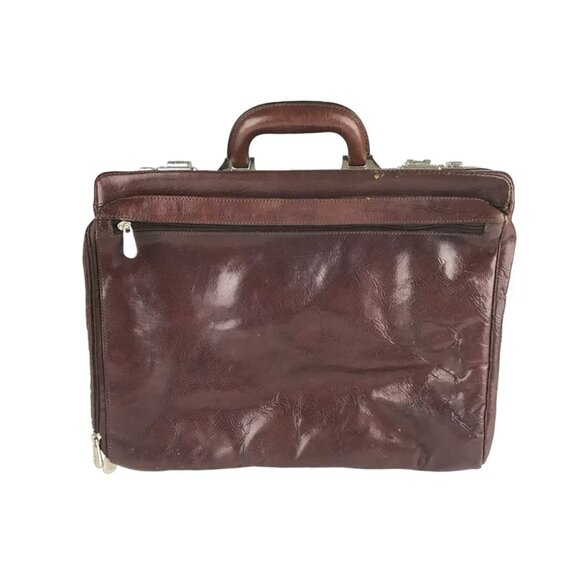 Wilsons Leather Unisex Brown Pelle‎ Studio Inner Pockets Divider Briefcase Bag - Picture 4 of 13